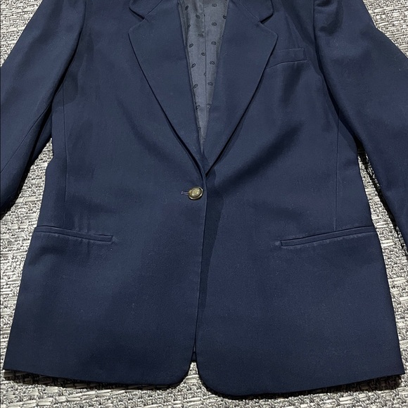 Vintage Talbots | Navy Blue Wool Blazer - Picture 3 of 16